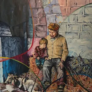 Petit-fils et son grand-père