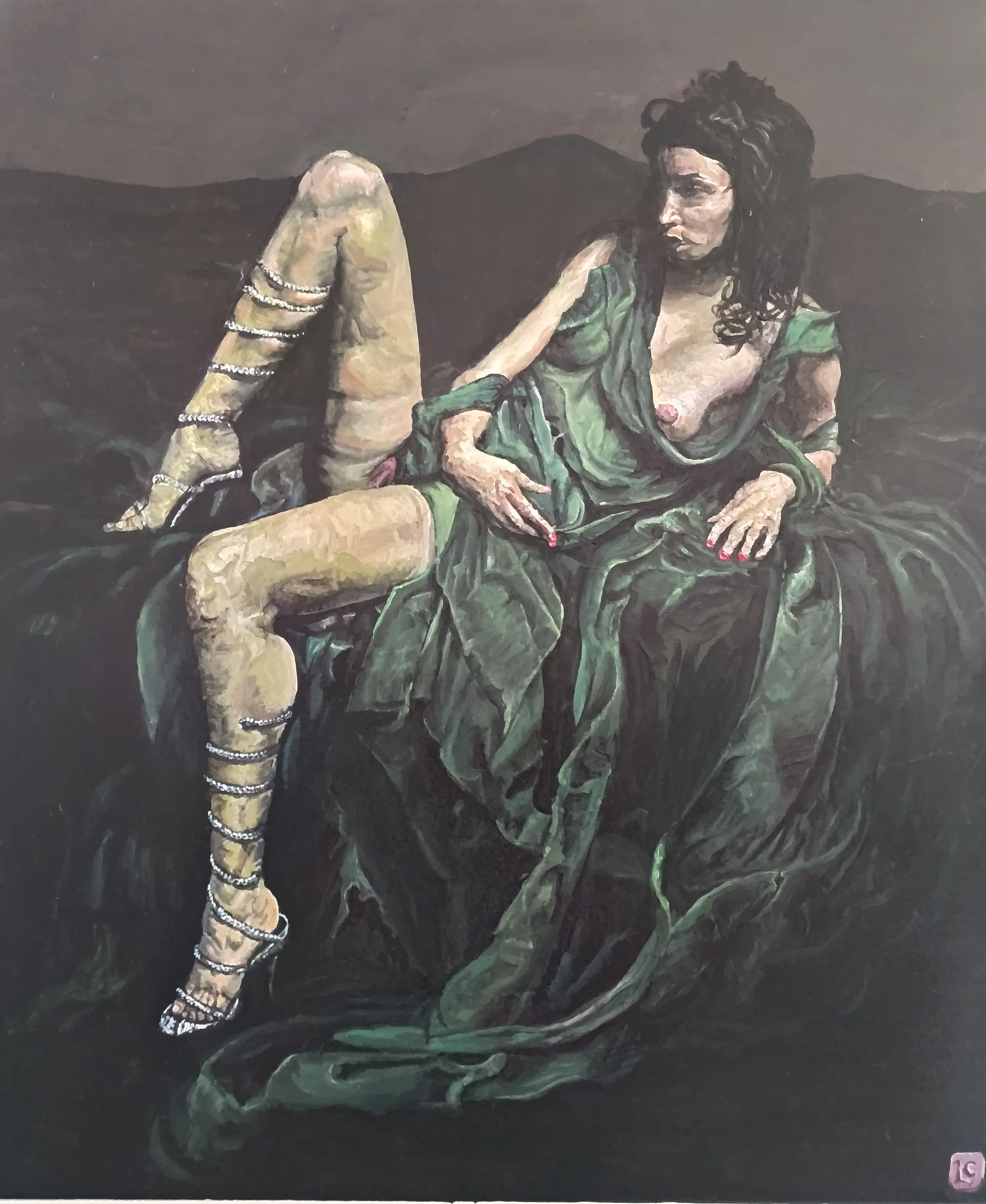 Femme à la robe verte