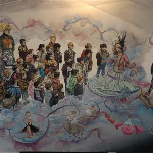 Classe scolaire en visite au musée